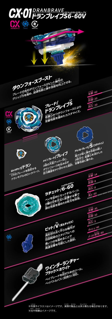 Wholesale Takara Tomy Beyblade X CX-01 Starter DranBrave S6-60V