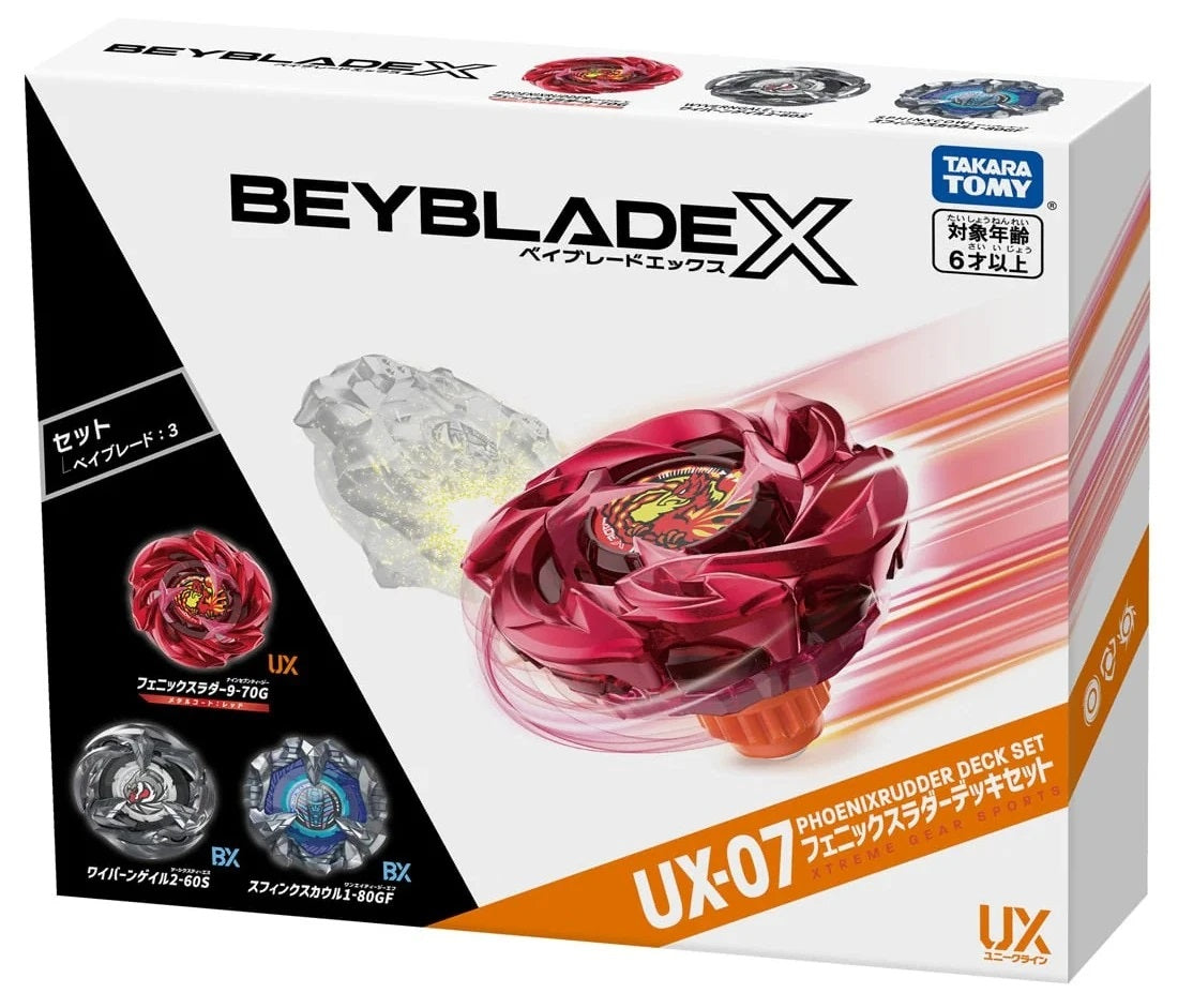 Takara Tomy Beyblade X UX-07 Phoenix Rudder Deck Set