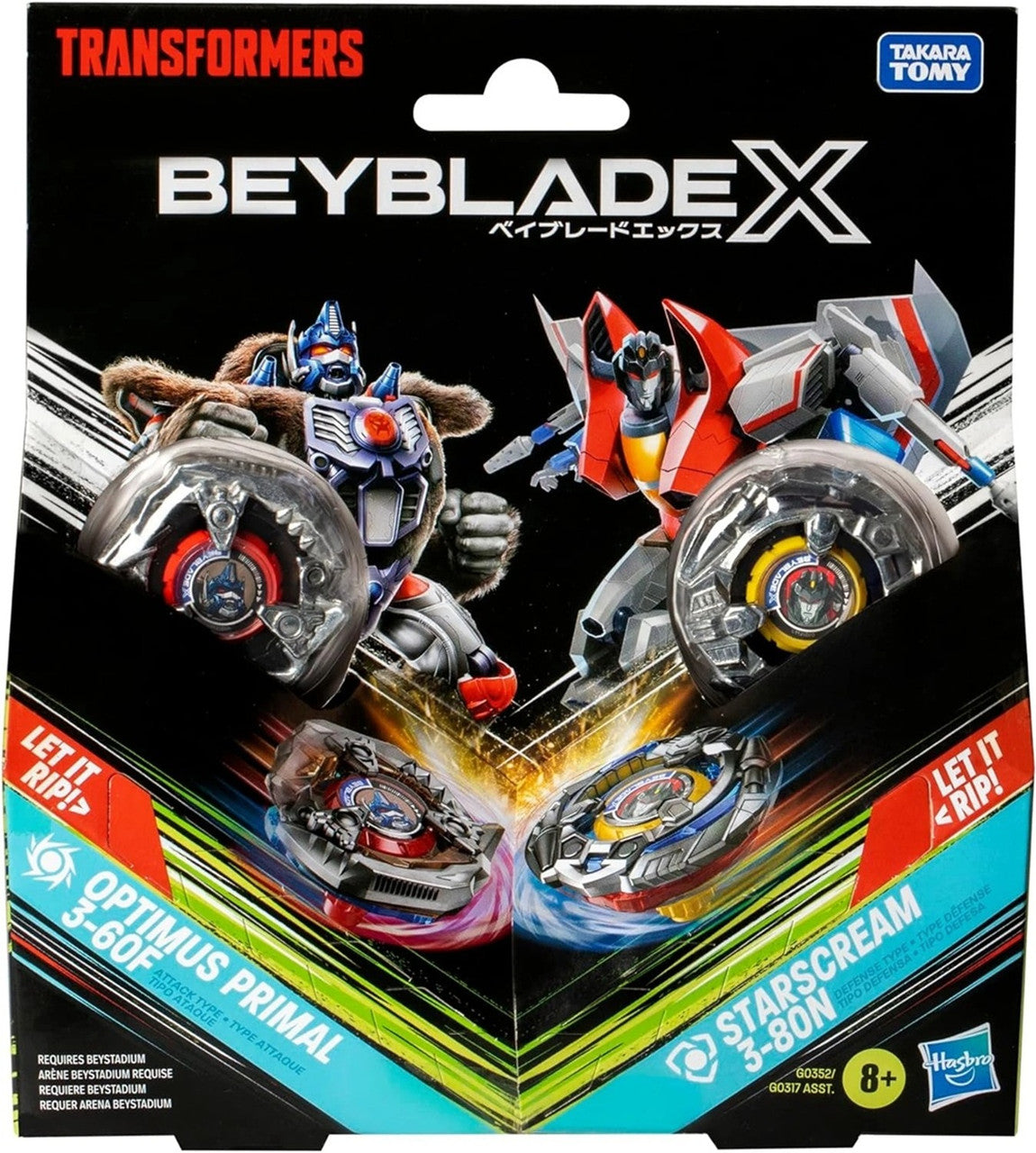 Wholesale Takara Tomy Beyblade X Limited Edition BX-00 Double Starter Optimus Primal and Starscream