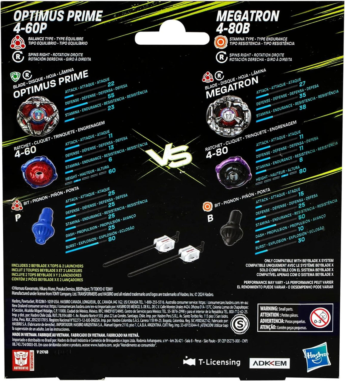 Wholesale Takara Tomy Beyblade X Limited Edition BX-00 Double Starter Optimus Prime and Megatron