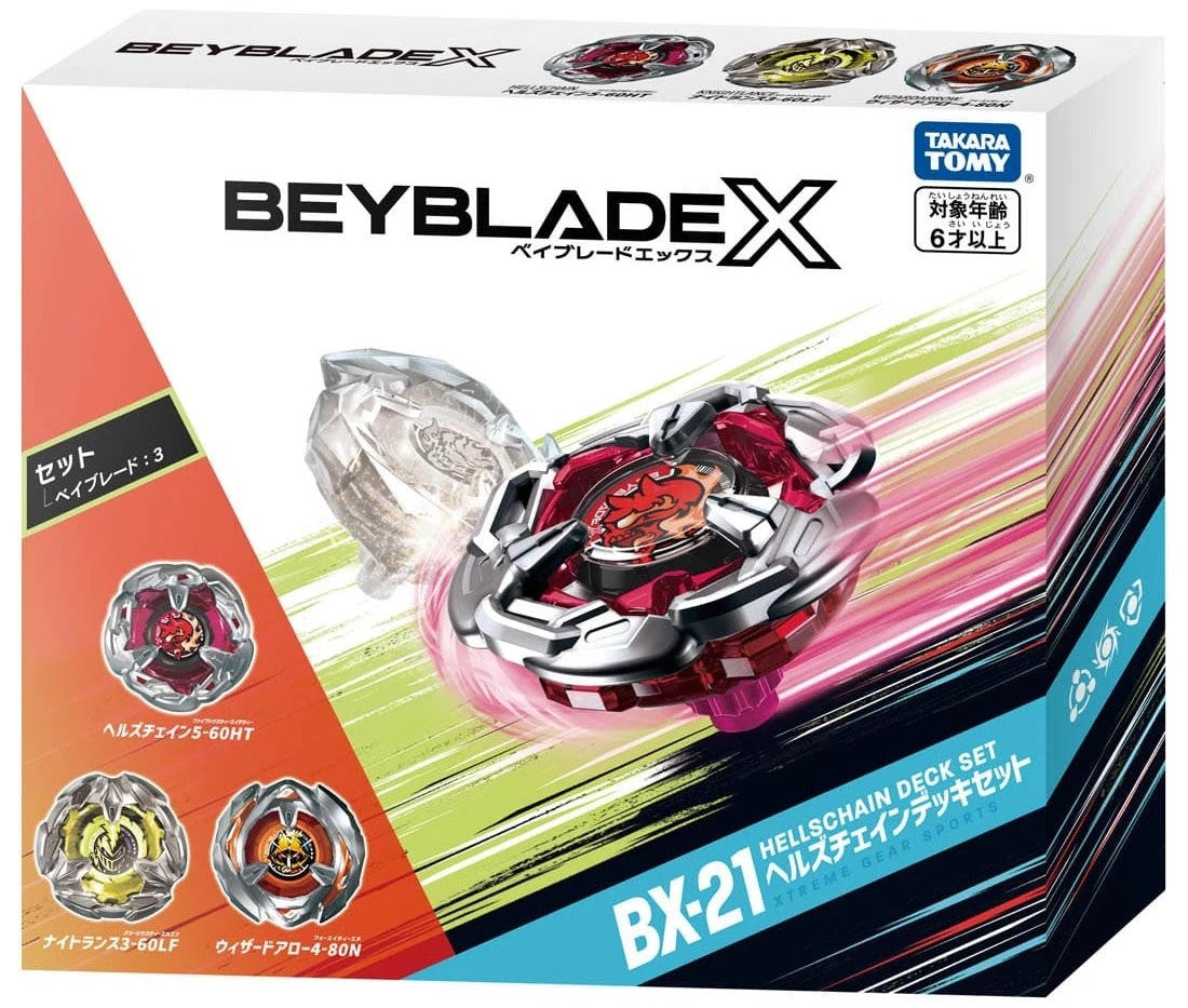 Wholesale Takara Tomy Beyblade X BX-21 Hells Chain Deck Set
