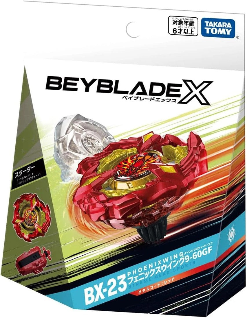 Wholesale Takara Tomy Beyblade X BX-23 Starter Phoenix Wing 9-60GF Metallic Red (with String Launcher)