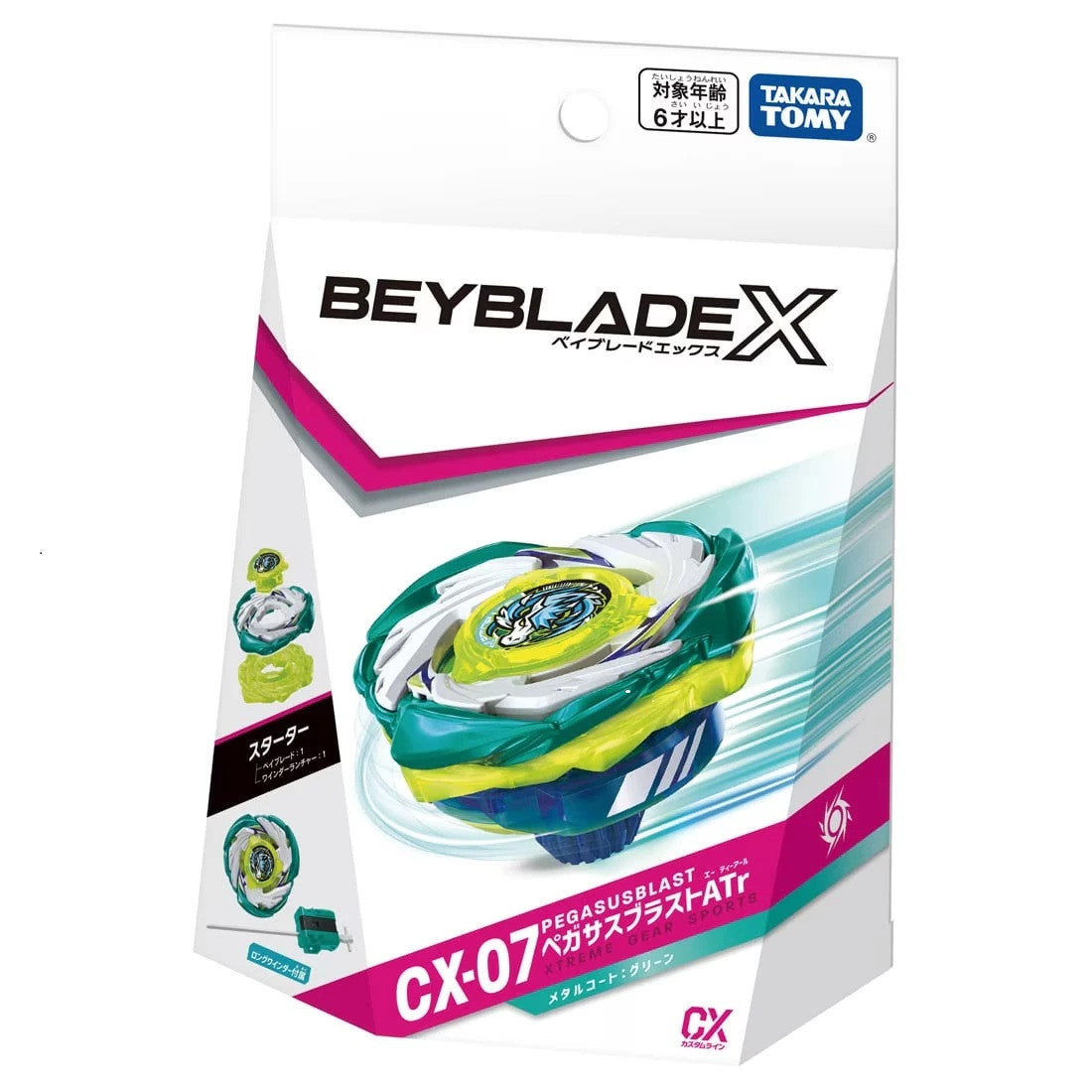 Takara Tomy Beyblade X CX-07 Starter PegasusBlast ATr (with String Launcher)